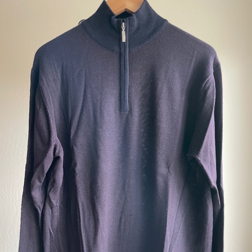 Men's Toscano Deep Purple/Burgundy Colored Quarter-zip Lightweight Sweater